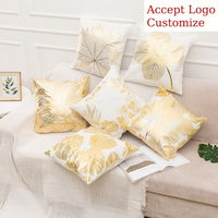 Housse de coussin géométrique en feuille d'or, vente chaude, housses de coussin décoratives modernes et luxueuses pour la décoration de la maison