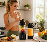 Mixeur personnel premium pour fruits, 700 ml, chargement USB-C, mini-blender portable compact pour smoothies, idéal pour le bureau, la salle de sport et l'extérieur