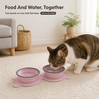 Bols pour animaux de compagnie en silicone pliables et réglables 2 en 1, imperméables, pour chats et chiens - Bol de voyage portable pour l'alimentation en extérieur, produit pour animaux de compagnie