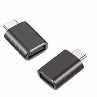 Logo OEM Konektor Adaptor USB Tipe C Desain Pribadi Paduan Seng Adaptor OTG Mini USB C Male Female untuk Penggunaan Laptop Grosir