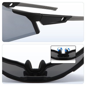 Gafas de ciclismo con montura completa, lentes esféricas de policarbonato, protección UV, almohadilla nasal ajustable para ciclismo de montaña al aire libre, para hombre 020 - Product Image 4
