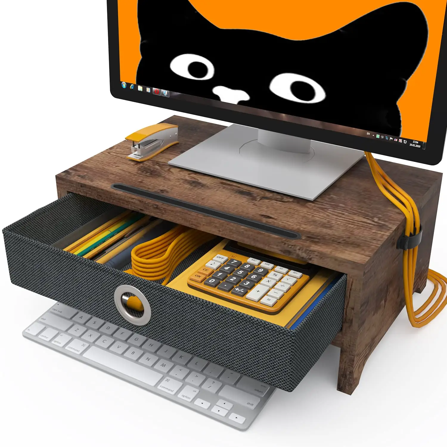 Supporto per Monitor per Computer da scrivania in legno con Design a cassetto di grande capacità con cassetto