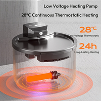 Distributeur d'eau chauffante intelligent pour animaux de compagnie Elecpet, capteur, 2500 mAh, ultra silencieux, recharge, fontaine à eau chauffante pour chat