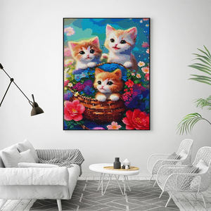 Kit di Pittura Diamantata all'Ingrosso con Motivo Gatto, Decorazione per la Casa, Diamanti Rotondi e Quadrati, <span class=keywords><strong>Arte</strong></span> Murale - Product Image 3