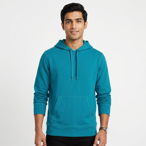 Servicio OEM: Sudaderas con media cremallera para hombre, 100% algodón, de invierno, transpirables, de alto gramaje, teñidas lisas, con logo personalizado impreso, cómodas. - Product Image 1