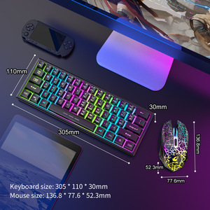 61 tasti 60% meccanico ricaricabile <span class=keywords><strong>tastiera</strong></span> senza fili con <span class=keywords><strong>Mouse</strong></span> Pad Bundle illuminato <span class=keywords><strong>Set</strong></span> di <span class=keywords><strong>tastiera</strong></span> <span class=keywords><strong>e</strong></span> <span class=keywords><strong>Mouse</strong></span> - Product Image 5