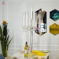 Candélabre en cristal pour mariage à 9 bras, décoration d'intérieur, candélabre en cristal à 5 bras, centre de table de mariage
