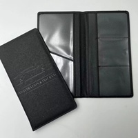 Organisateur de documents de voiture en cuir PU de haute qualité, porte-cartes d'immatriculation et d'assurance avec poches transparentes en plastique