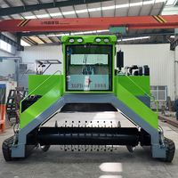 Machine de retournement de compost sur chenilles autopropulsée hydraulique pour les grandes installations de compostage d'engrais organiques
