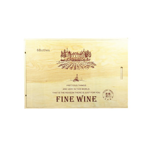 Caja de Madera para Seis Botellas de Vino, Rectangular, para Almacenamiento y Regalo, con Logotipo Personalizable, 52 cm de Largo, 0.8 mm de Grosor - Product Image 5