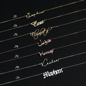 <span class=keywords><strong>Collana</strong></span> con <span class=keywords><strong>nome</strong></span> personalizzato OEM/ODM in argento sterling 925, ciondolo con incisione a mano, stile trendy per feste - Product Image 2