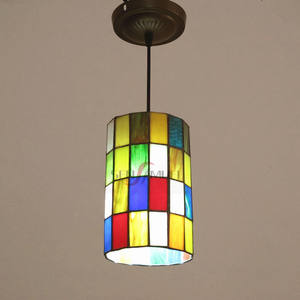 Vente en gros et vente directe de bon marché teinté coloré église mosaïque verre style Tiffany lustres Led suspension - Product Image 3