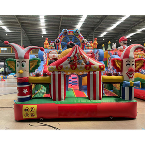 Trượt bơm hơi chú hề trượt trả lại istana balon 6x4m thương mại cho thuê nhà bouncy trượt ngoài trời mainan anak-anak - Product Image 1