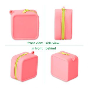 Portable <b>Mini</b> Waterproof Candy Silicone Coin Purse With Wrist Strap Zipper Closure Storage <b>Pouch</b> - Product Image 5
