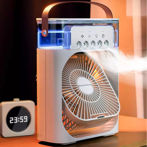 Ventilateur brumisateur humidifiant 5 ports USB Type-C, ventilateur de bureau rafraîchissant avec 3 vitesses et 3 niveaux de brume, refroidisseur d'air portable pour la maison et le bureau - Product Image 2