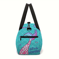 Sac de voyage pliable en polyester à fermeture éclair, motif queue de sirène 3D, grande capacité, étanche, durable, idéal comme cadeau