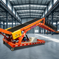 Système de convoyeur à rouleaux flexible mobile hydraulique pour la logistique rapide et sûre, chargement et déchargement de conteneurs sur camions