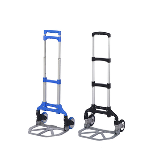 JK JK-RA60B Folding Aluminium Frame Hand Cart Dolly OEM Lightweight 2 Wheel <b>Platform</b> <b>Trolley</b> Chrome Plated Handle Silver/Green - Product Image 3