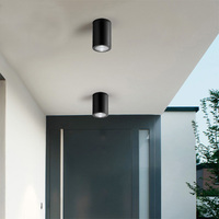 Spot LED GU10 encastré en surface, IP54, noir, PC, rond, 7W, spot de plafond D90mm, 100-240V