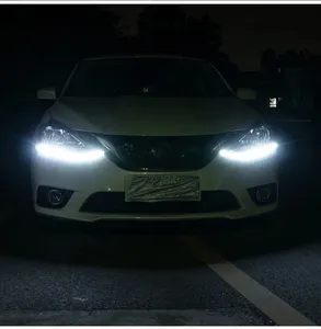 Điều Kiện Mới 2Pcs XGS Thương Hiệu 12V Phổ Đồ đạc Màu Trắng Hổ Phách <span class=keywords><strong>LED</strong></span> <span class=keywords><strong>Strip</strong></span> Linh Hoạt Pha Lê DRL Ban Ngày Chạy Đèn Xe Ô Tô - Product Image 6