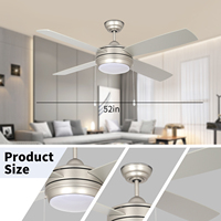 Ventilador de Techo Moderno de 52 Pulgadas con Iluminación Regulable CCT y Control Remoto para Dormitorio, al Mejor Precio