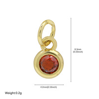 Pendentifs et breloques ronds élégants en zircon coloré plaqué or 18 carats pour la fabrication de bijoux – Vente en gros usine