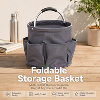 Panier de pique-nique pour le camping, pliable et portable, sac de rangement, panier de douche, usage domestique