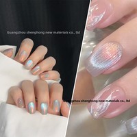 Super Fée Pêche Aurora Style Japonais Populaire Nail Art Accessoires Transparent Glace Électrolytique Miroir Magique Poudre Superbe