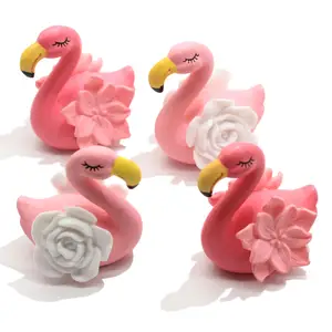 100Pcs Swan Model Miniature Figures Kawaii Cartoon Animal Swan Statue Craft Ornaments For Fairy Garden Home Desk Landscape Decor