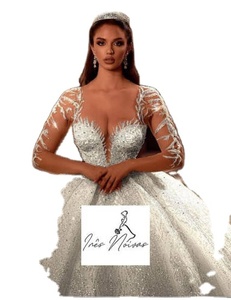 S1331A 2024 <b>Drop</b> Shipping New Hot -selling Elegant Women Bride Plus Size Girls Wedding Dress for Plus Size Women - Product Image 1