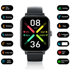 Montre connectée 1.91 avec numérotation vocale <span class=keywords><strong>Siri</strong></span>, bracelet multisports 50 modes, étanchéité IP67, <span class=keywords><strong>en</strong></span> plastique, pour suivi d'activité - Product Image 5