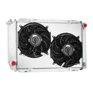 GTGMOTO Radiateur en aluminium à 2 rangées avec carénage et ventilateur pour Ford <span class=keywords><strong>Mustang</strong></span> Mercury Cougar XR7 MT 1979-1993 - Product Image 1