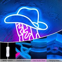 Enseignes néon LED en forme de cœurs pour décoration murale, enseigne néon LED en forme de botte et de chapeau de cowboy pour bar, lumière LED pour fête à domicile