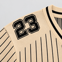 Pull personnalisé avec logo pour homme, pull décontracté en tricot, motif design, pulls à manches courtes d'été, maillot de football en tricot pour homme