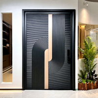 Entrée Offre Spéciale de haute qualité Entrée principale Double porte en acier inoxydable Portes pivotantes de sécurité extérieures en acier métallique