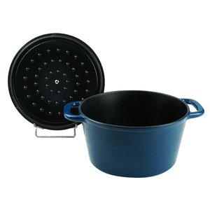 Four hollandais rond <span class=keywords><strong>en</strong></span> <span class=keywords><strong>fonte</strong></span> Offres Spéciales avec revêtement <span class=keywords><strong>en</strong></span> émail Casserole avec couvercle et double poignée - Product Image 3