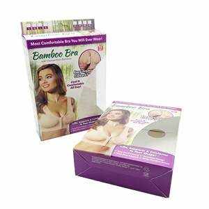 Glossy Custom Printed Paper Fabric Bra Underwear Packaging <b>Box</b> with Clear Window - Product Image 3