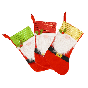 <b>Small</b> Cute Christmas Gift Christmas Decorating Sequin Red Velvet Gnome Design Christmas Stockings - Product Image 2