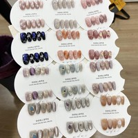 Faux ongles amovibles faits main de qualité supérieure, forme amande, dégradé français, boîte mystère