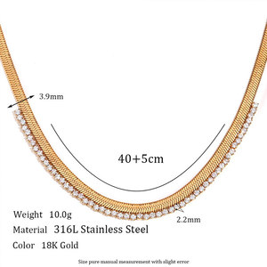 สร้อยคอรูปแฉกแนว316L สำหรับผู้หญิงทำจากสแตนเลส14K ชุบทอง18K - Product Image 5