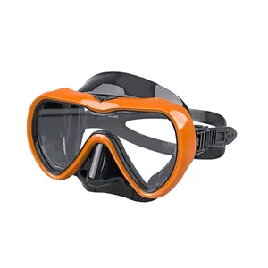 2023 baru anti-kabut bingkai besar lensa kacamata selam silikon Snorkeling paru kaca renang OEM masker selam renang kaca Tempered