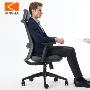 Silla de Oficina Ejecutiva Ergonómica Moderna KINSHA con Reposabrazos y Reposacabezas Ajustables Eléctricamente, Silla Giratoria de Malla para Oficina en Casa - Product Image 1