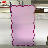 Décoration de fête rose lisse, panneau de fond ondulé, bord ondulé, arche en acrylique pour mariage, fête d'anniversaire