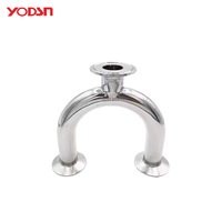 YODSN hygiène en forme de U té 316L raccords de tuyauterie en acier inoxydable chargement rapide pince mandrin poli miroir nourriture médicale