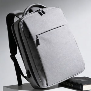 Minimalist Gray Business <b>Backpack</b> 15.6-inch Laptop Compartment Unisex Commuter Bag - Product Image 1