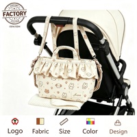 Sac de rangement multifonctionnel léger pour couches de bébé, idéal pour les voyages en extérieur, sac à main pour maman en toile de polyester imprimée sur mesure avec volants