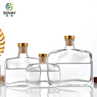 Vente en gros de flacons en verre d'aromathérapie carrés plats de 100 ml, 200 ml, 330 ml, 500 ml, flacon de parfum, flacon de parfum pour la maison, flacon de parfum pour la chambre à coucher