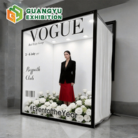 Boîte de photomaton en tissu polyester 260 g/m² de 6,5x6,5x7,6 pieds, fond de scène pour fêtes, mariages, salons professionnels, cabine photo