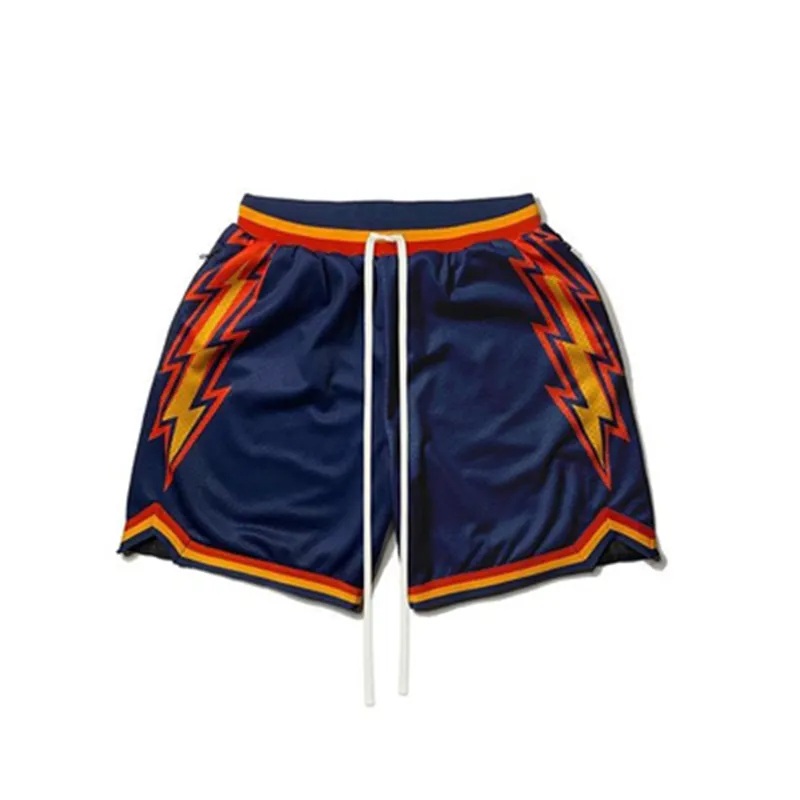 Pantalones cortos de baloncesto de polietileno de doble capa para hombre, pantalones cortos de red de sublimación personalizados