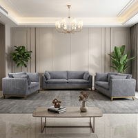 Juego de Sofás Seccionales Modulares, Tapizado en Corduroy Gris, Esponja Ecológica, Duradero, Moderno, para Hotel, Apartamento, Sala de Estar, Envío Directo